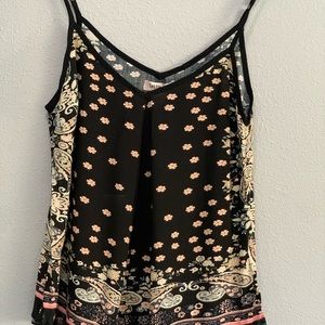 Black Floral Paisley Top